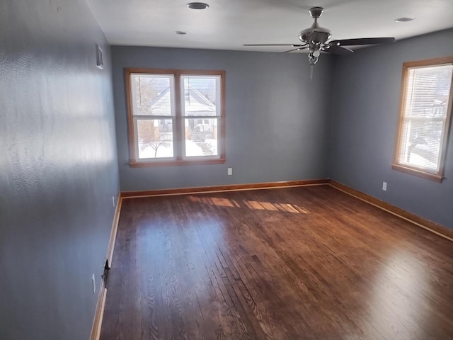 4507 S Griffin Ave, Milwaukee, WI 53207 - unfurnished room featuring wood finished floors, a ceiling fan, and baseboards