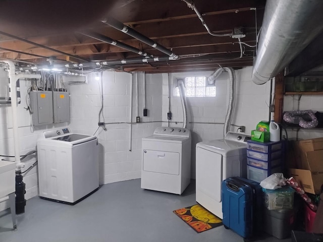 4507 S Griffin Ave, Milwaukee, WI 53207 - basement featuring washing machine and clothes dryer and electric panel