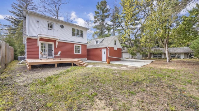 5515 Evergreen Dr, Sheboygan, WI 53081 - back of property with a deck and an outdoor structure