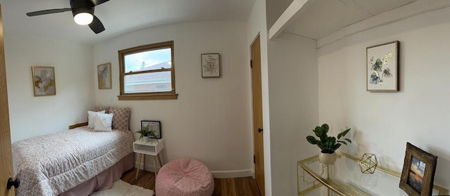 901 S 90th St, West Allis, WI 53214 - bedroom with wood finished floors, baseboards, and a ceiling fan