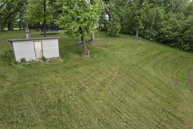 2150 E Carly Ct, Milton, WI 53563 - view of green lawn with a trampoline