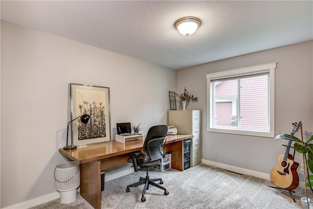 4567 Springfield Dr, Eau Claire, WI 54701 - home office with light colored carpet, baseboards, and a textured ceiling