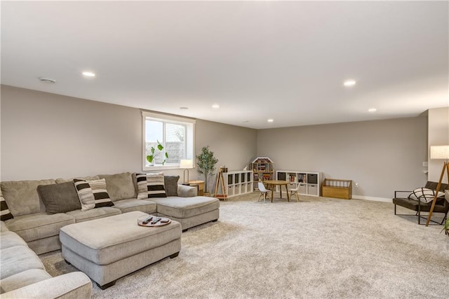 4567 Springfield Dr, Eau Claire, WI 54701 - living area with recessed lighting, carpet, and baseboards