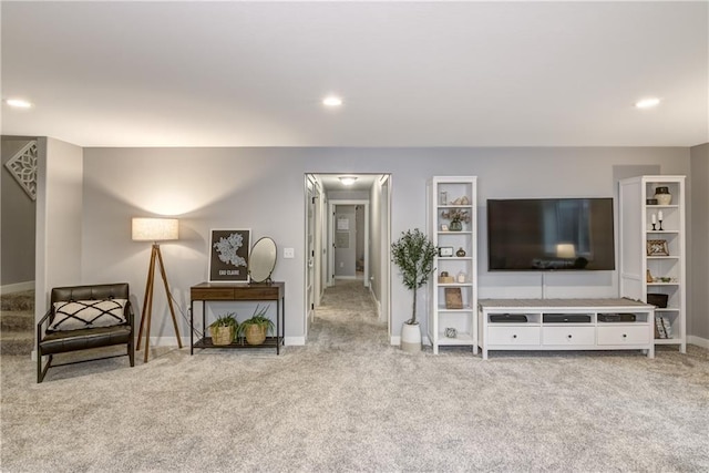 4567 Springfield Dr, Eau Claire, WI 54701 - living area with carpet floors, attic access, baseboards, and recessed lighting