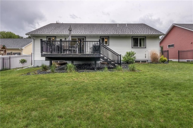 4567 Springfield Dr, Eau Claire, WI 54701 - back of property with a wooden deck