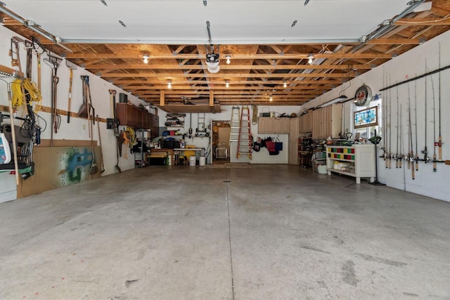 N3510 Lotus Dr, Montello, WI 53949 - garage featuring a workshop area