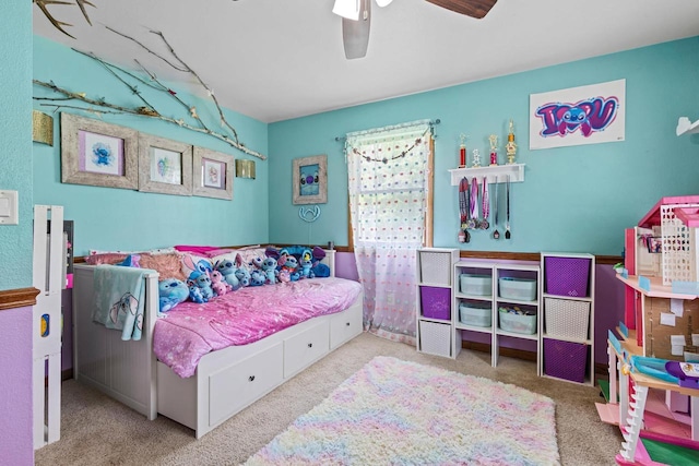 W4593 Old 352 Rd, Stephenson, MI 49887 - bedroom with carpet floors and a ceiling fan