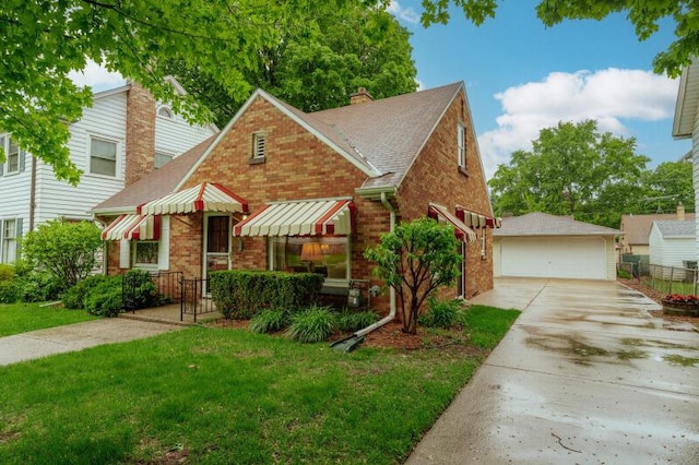 2114 S 81st St, West Allis, WI 53219 - bungalow with brick siding, a garage, a shingled roof, and a chimney