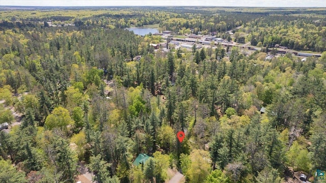 9298 E Park Ave, Solon Springs, WI 54873 - aerial overview of property's location with a forest and a large body of water