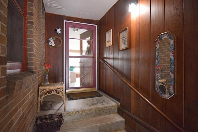 1139 W Highland St, Whitewater, WI 53190 - entryway with wooden walls