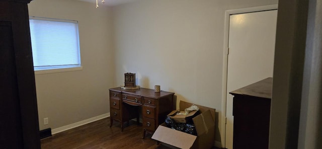 2112 Virginia St, Racine, WI 53405 - office area with dark wood-style floors and baseboards
