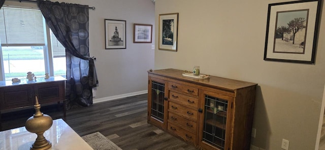 2112 Virginia St, Racine, WI 53405 - interior space featuring dark wood-style flooring and baseboards