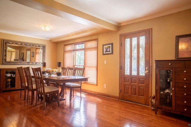 23920 US Highway 2, Ashland, WI 54806 - dining room with plenty of natural light, hardwood / wood-style floors, baseboards, and crown molding