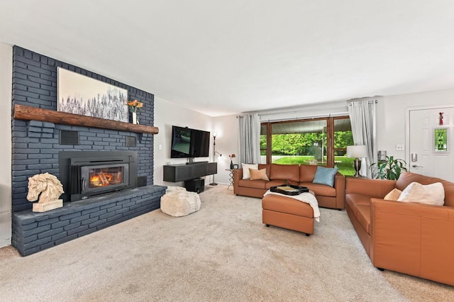 N79W34221 Petersen Rd, Oconomowoc, WI 53066 - carpeted living room with a fireplace