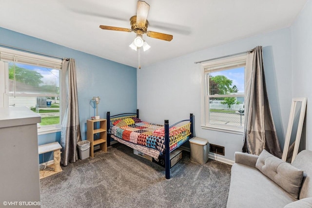 2300 W Lawn Ave, Racine, WI 53405 - bedroom with carpet floors and a ceiling fan