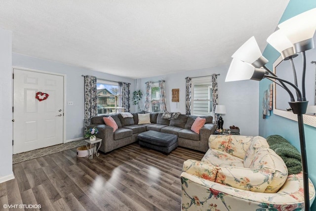 2300 W Lawn Ave, Racine, WI 53405 - living room featuring wood finished floors and baseboards