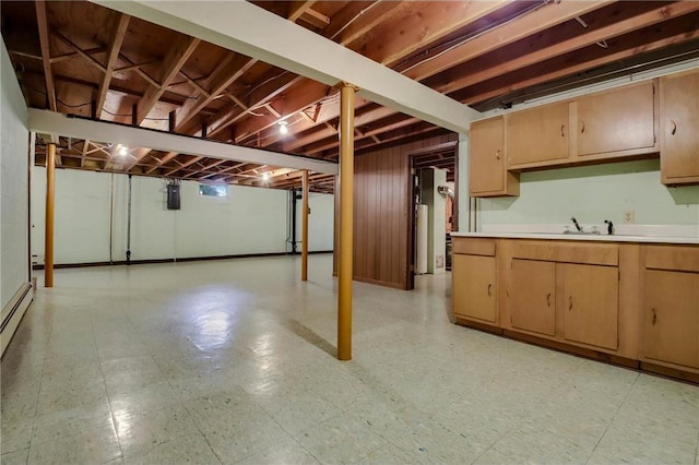 407 S Scott St, Elmwood, WI 54740 - below grade area featuring a sink and light floors