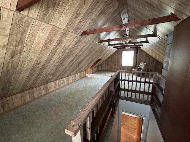 7715 18th Ave, Kenosha, WI 53143 - bonus room with vaulted ceiling and wooden walls