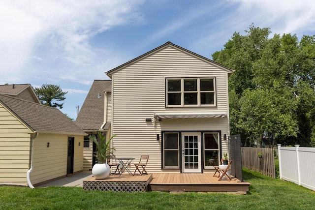 2707 Mason St, Madison, WI 53705 - rear view of house featuring a wooden deck and roof with shingles