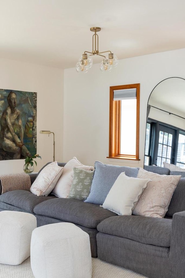 2707 Mason St, Madison, WI 53705 - living area with a chandelier