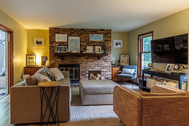 6633 W Beacon Hill Pl, Franklin, WI 53132 - living area with a fireplace and wood finished floors