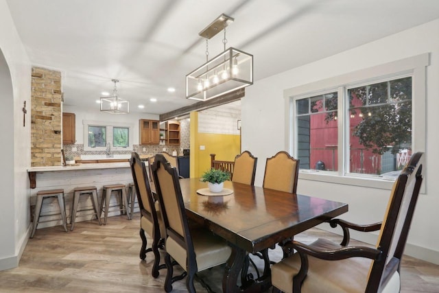N62W23527 Sliver Spring Dr, Sussex, WI 53089 - dining room featuring recessed lighting, a chandelier, and light wood finished floors