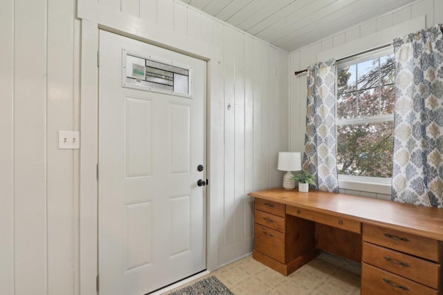 N62W23527 Sliver Spring Dr, Sussex, WI 53089 - entrance foyer featuring wooden ceiling and wooden walls