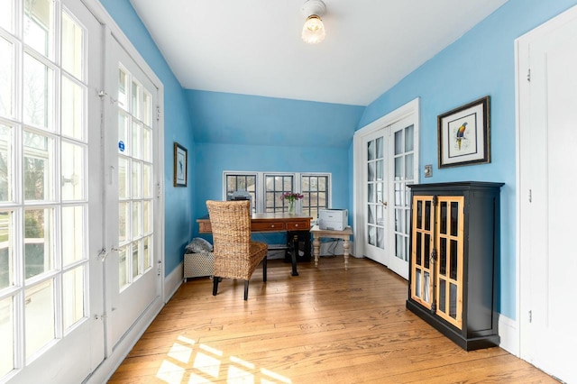529 N 68th St, Wauwatosa, WI 53213 - office space featuring french doors, plenty of natural light, light wood finished floors, and vaulted ceiling