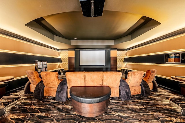 N49W35398 Wisconsin Ave, Oconomowoc, WI 53066 - cinema room with a raised ceiling