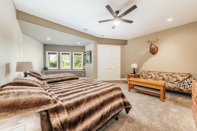 N49W35398 Wisconsin Ave, Oconomowoc, WI 53066 - carpeted bedroom with recessed lighting and a ceiling fan