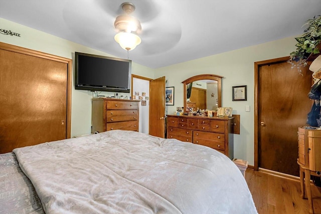 3005 S St, East Troy, WI 53120 - bedroom featuring wood finished floors and a ceiling fan