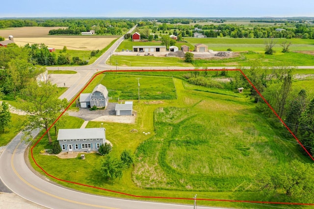 24324 W Overson Rd, Union Grove, WI 53182 - aerial view of sparsely populated area featuring property boundaries highlighted