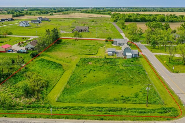24324 W Overson Rd, Union Grove, WI 53182 - aerial view of sparsely populated area featuring property boundaries highlighted