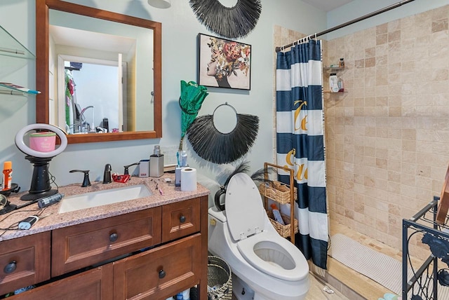 518-520 E Glover Ave, Milwaukee, WI 53212 - full bathroom featuring a tile shower, vanity, and toilet