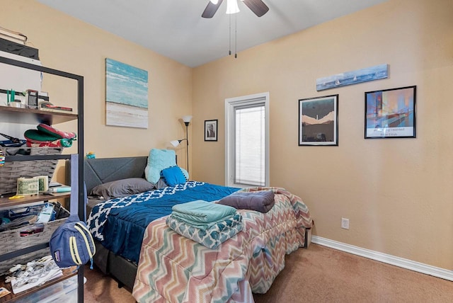 518-520 E Glover Ave, Milwaukee, WI 53212 - bedroom with carpet flooring, baseboards, and a ceiling fan