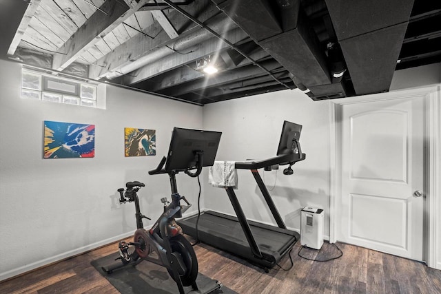 915 E Ohio Ave, Milwaukee, WI 53207 - workout area with wood finished floors and baseboards