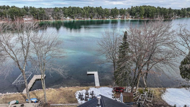 N1416 W Stratton Rd, Waupaca, WI 54981 - water view featuring a forest