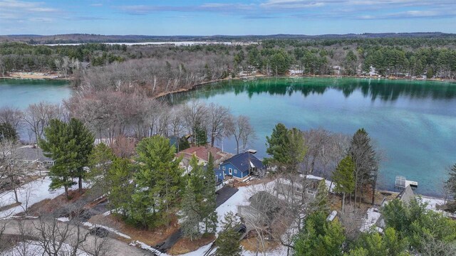 N1416 W Stratton Rd, Waupaca, WI 54981 - aerial overview of property's location featuring a nearby body of water and a heavily wooded area