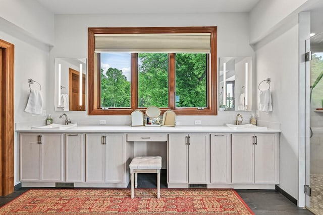 S82W15980 Bass Bay Ln, Muskego, WI 53150 - bathroom with double vanity and a stall shower