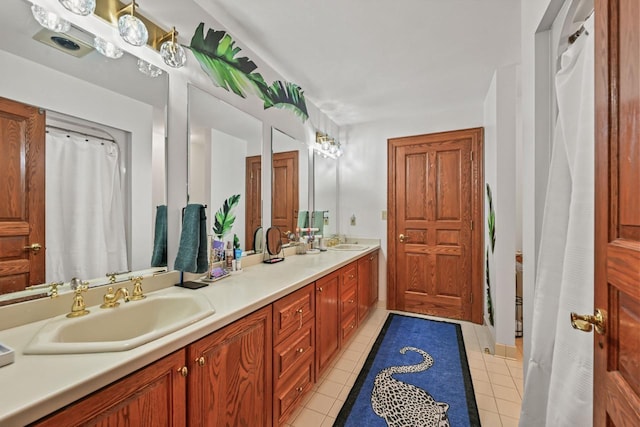 S82W15980 Bass Bay Ln, Muskego, WI 53150 - bathroom with double vanity and tile patterned floors
