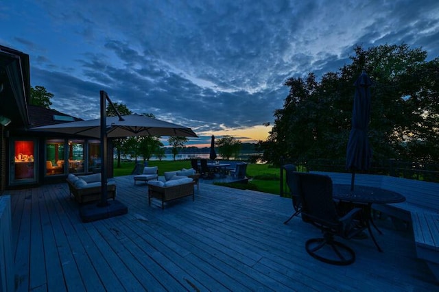 S82W15980 Bass Bay Ln, Muskego, WI 53150 - wooden deck with an outdoor living space