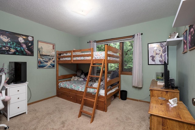 N1440 Red Oaks Dr, La Crosse, WI 54601 - carpeted bedroom with a desk, a textured ceiling, and baseboards