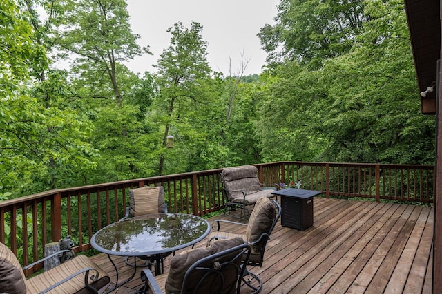 N1440 Red Oaks Dr, La Crosse, WI 54601 - wooden deck featuring outdoor dining area
