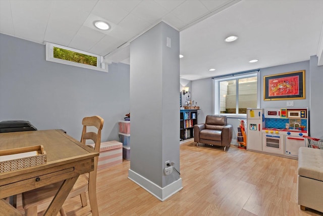 415 E Willow Rd, Fox Point, WI 53217 - office space featuring light wood finished floors, baseboards, and recessed lighting