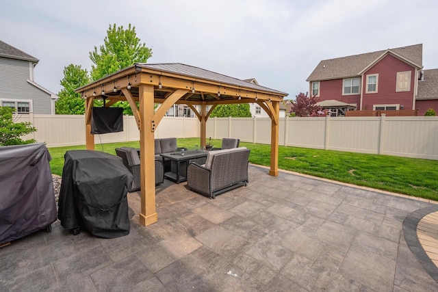 1712 Galena Dr, Port Washington, WI 53074 - view of patio featuring a gazebo and an outdoor hangout area
