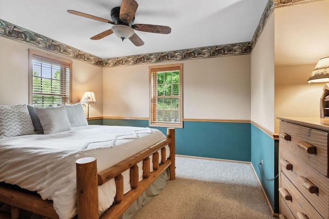 936 Broken Bow Ct, Delafield, WI 53018 - bedroom with carpet floors, a ceiling fan, and baseboards