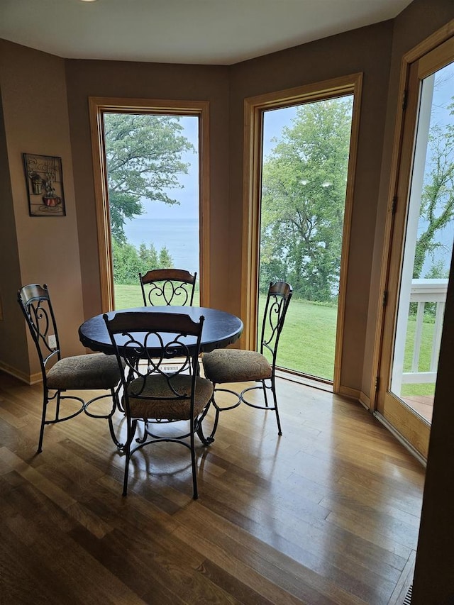 N2281 Lakewood Ln, Chilton, WI 53014 - dining area featuring wood finished floors and baseboards