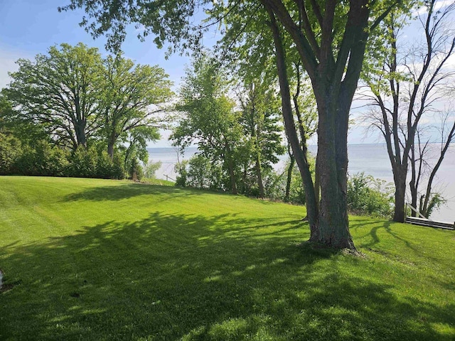 N2281 Lakewood Ln, Chilton, WI 53014 - view of grassy yard with a water view