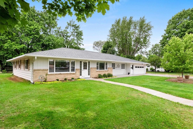 1037 S Union St, Shawano, WI 54166 - single story home with an attached garage, brick siding, a front lawn, and driveway