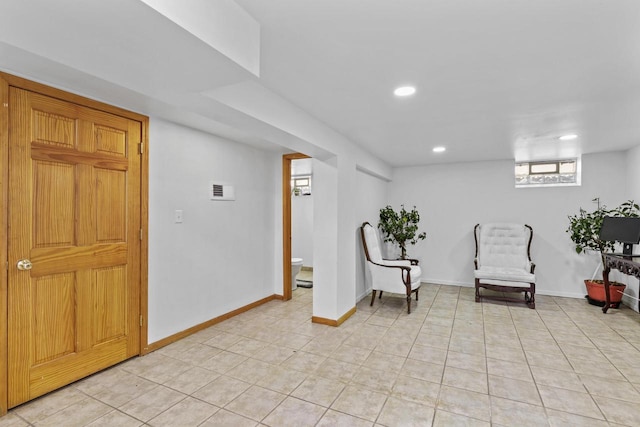 8721 W Douglas Ave, Milwaukee, WI 53225 - living area with recessed lighting, baseboards, and light tile patterned floors